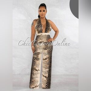 Chic Zebra Print Jumpsuit